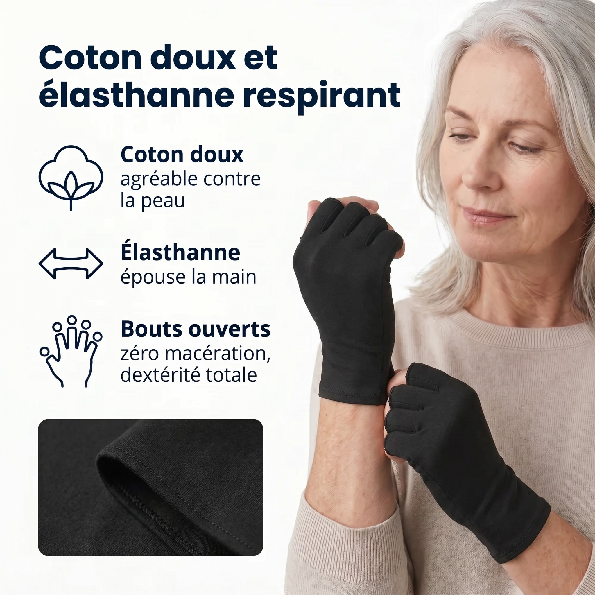 Gants de compression anti-douleurs Noir | Sameo™