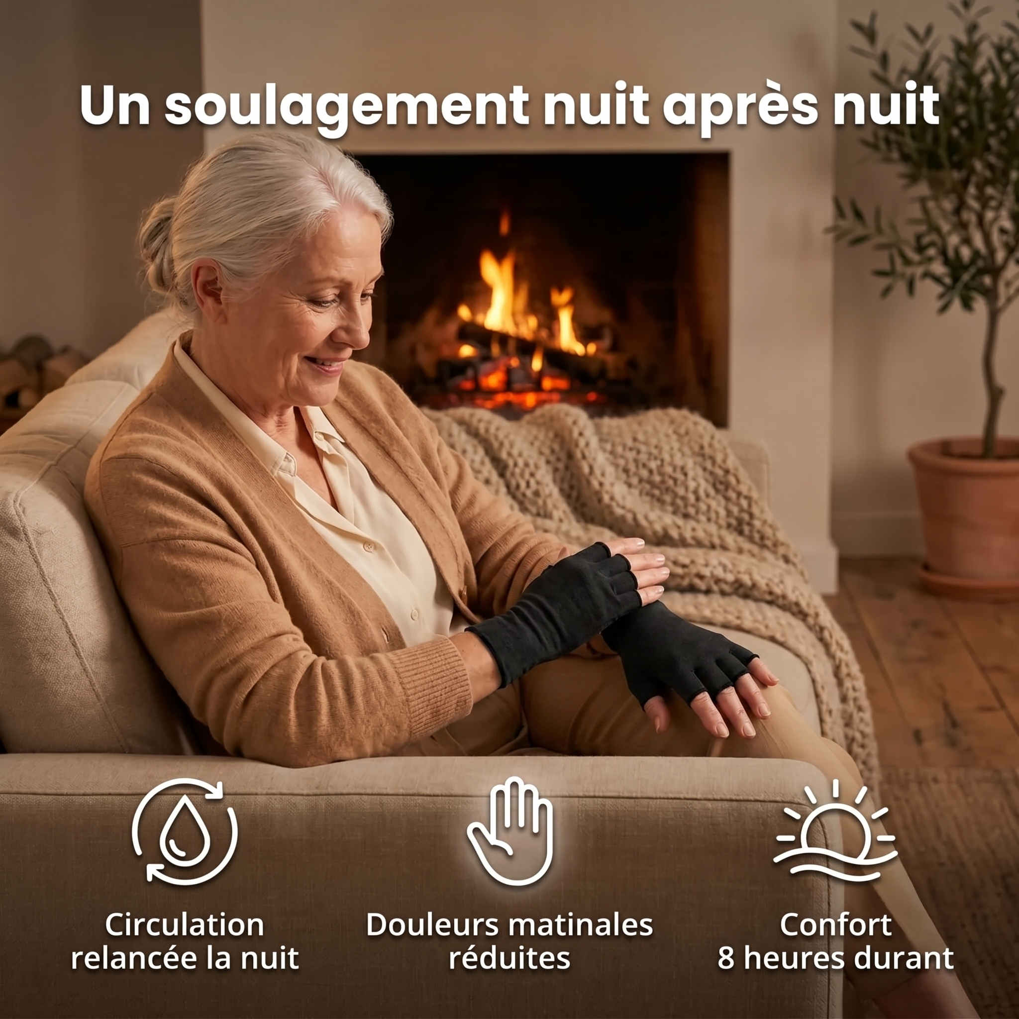 Gants de compression anti-douleurs Noir | Sameo™