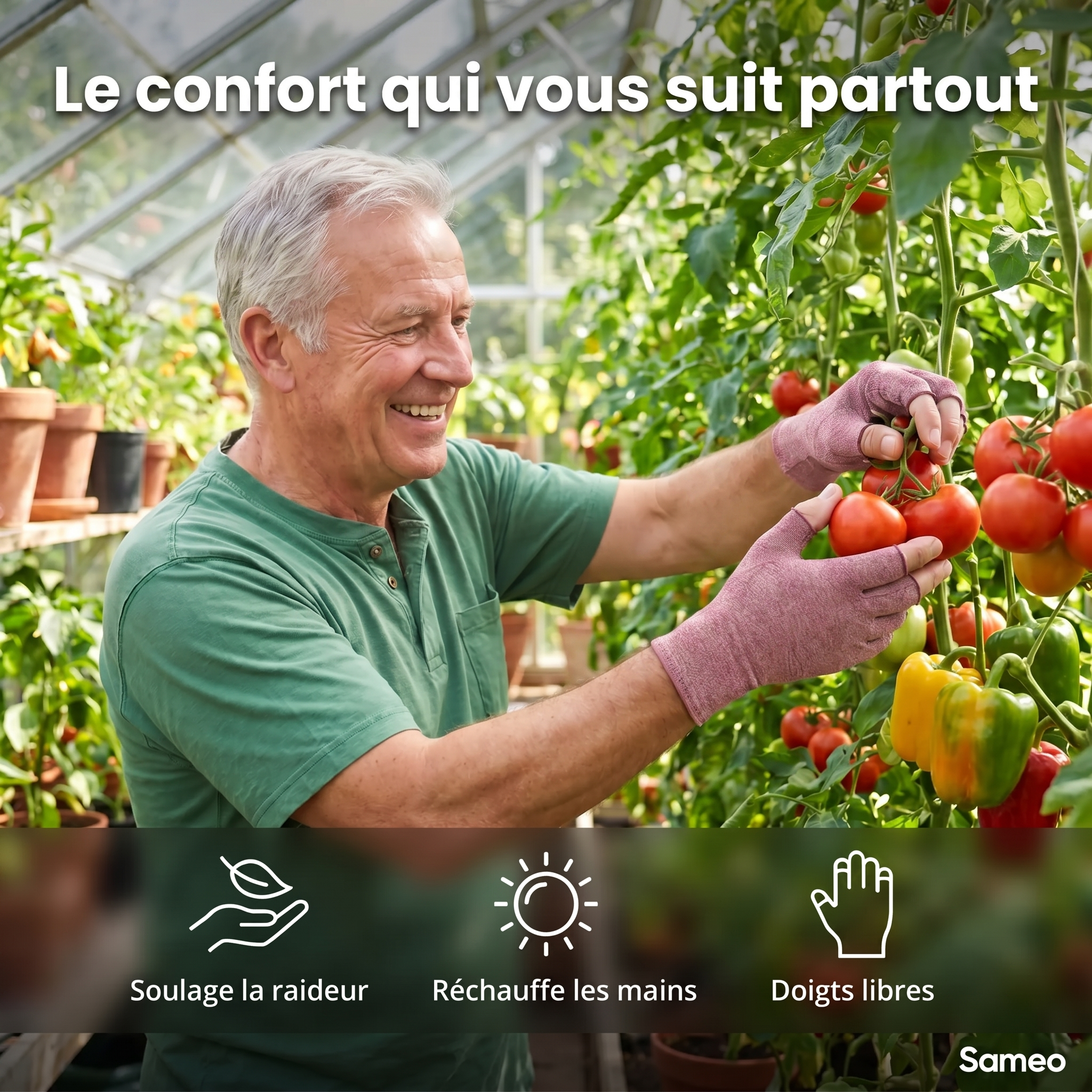 Gants de compression anti-douleurs Rose | Sameo™