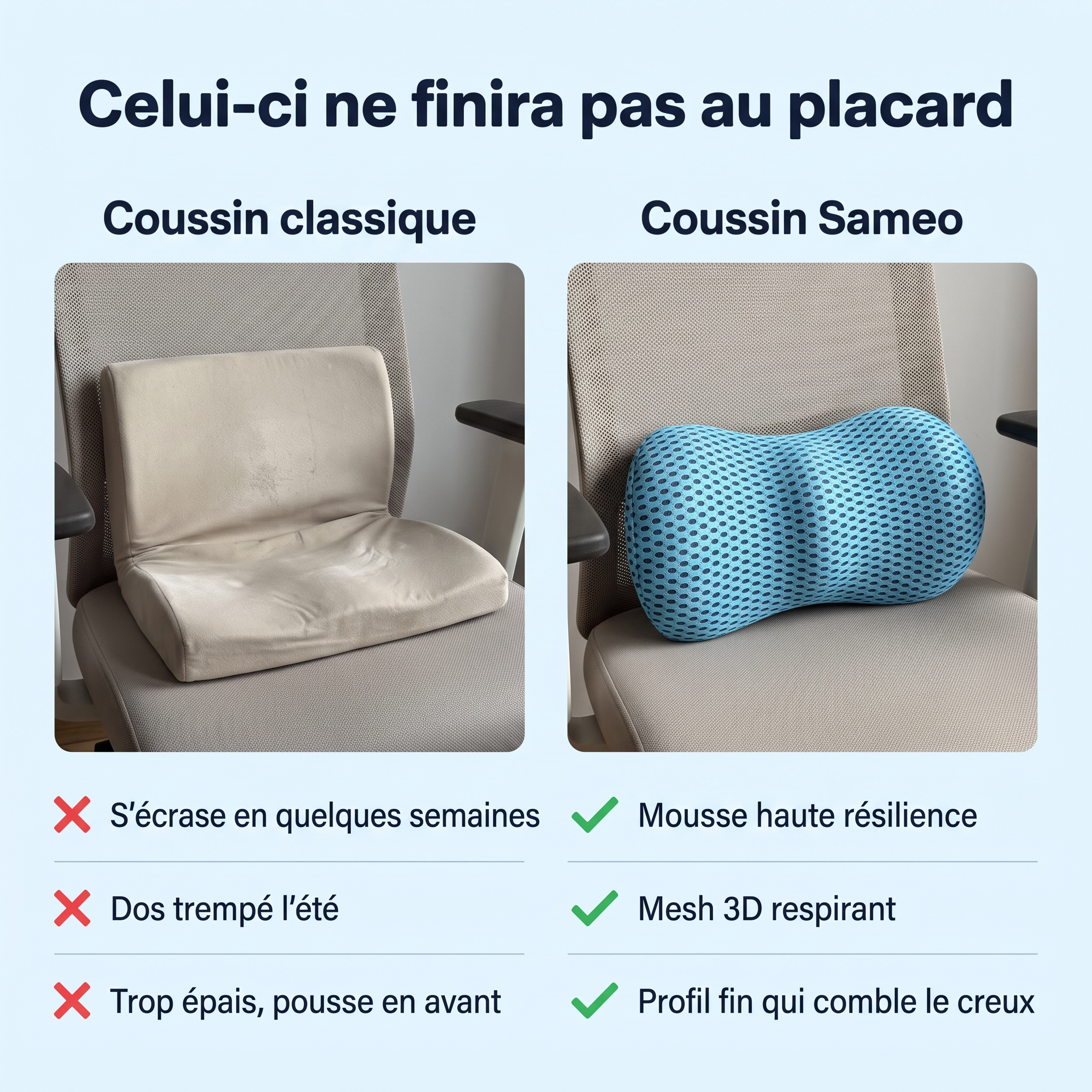 Coussin Lombaire Ergonomique | Sameo