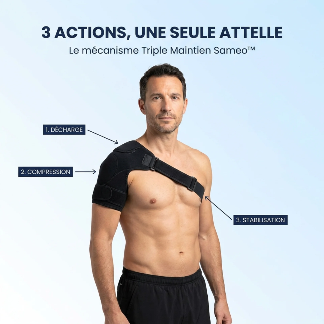 Attelle Épaule Triple Maintien | Soulagez votre épaule jour et nuit |