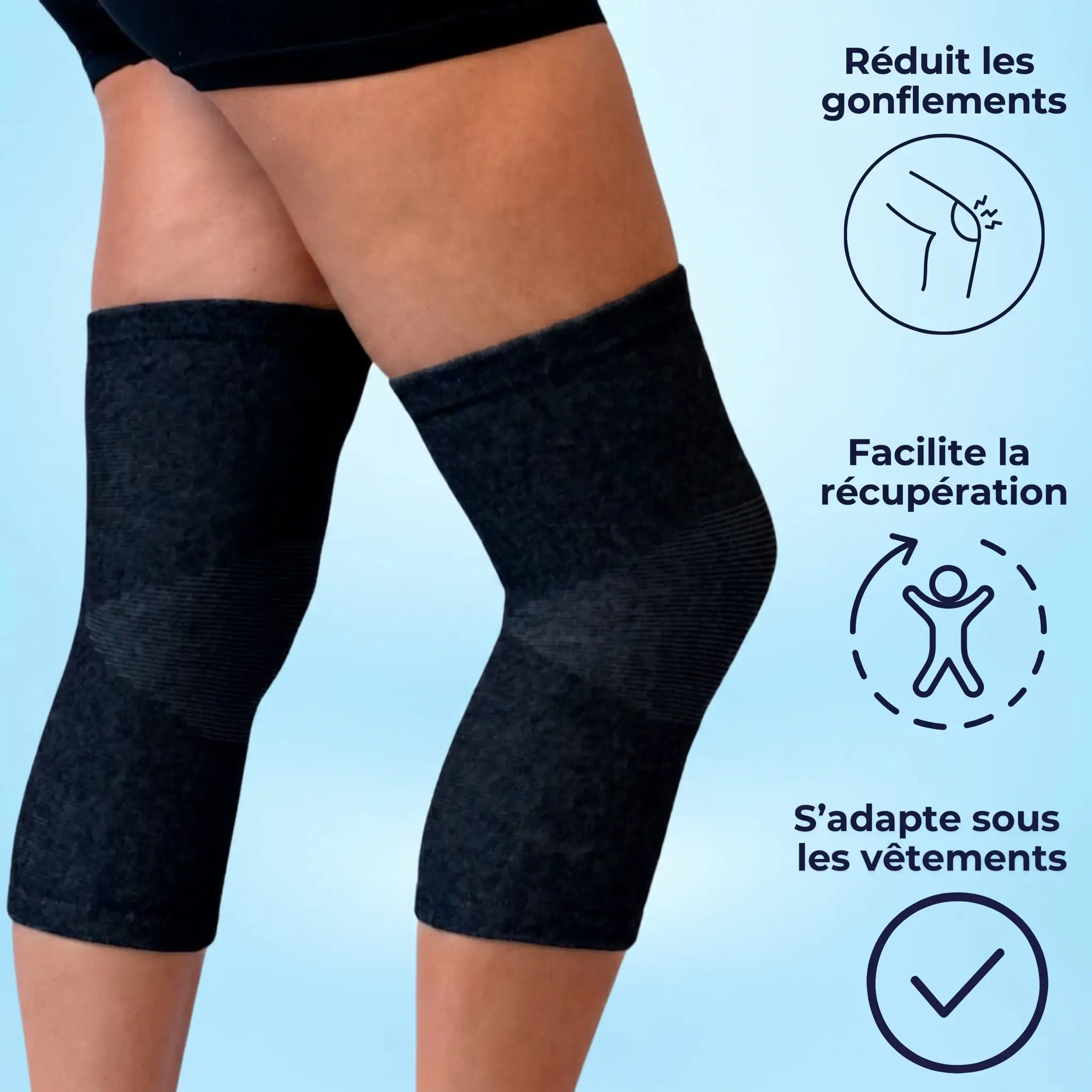 Genouillère de soutien en Bambou - Noir