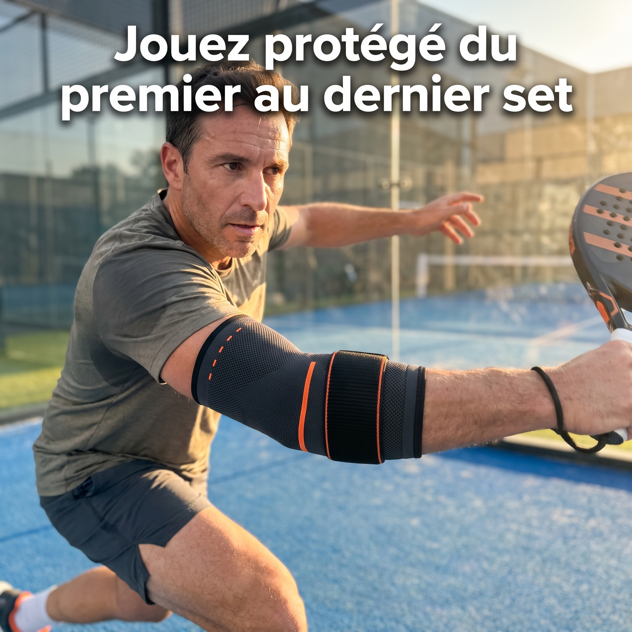 Coudière Sameo en action sur un terrain de padel — jouez protégé