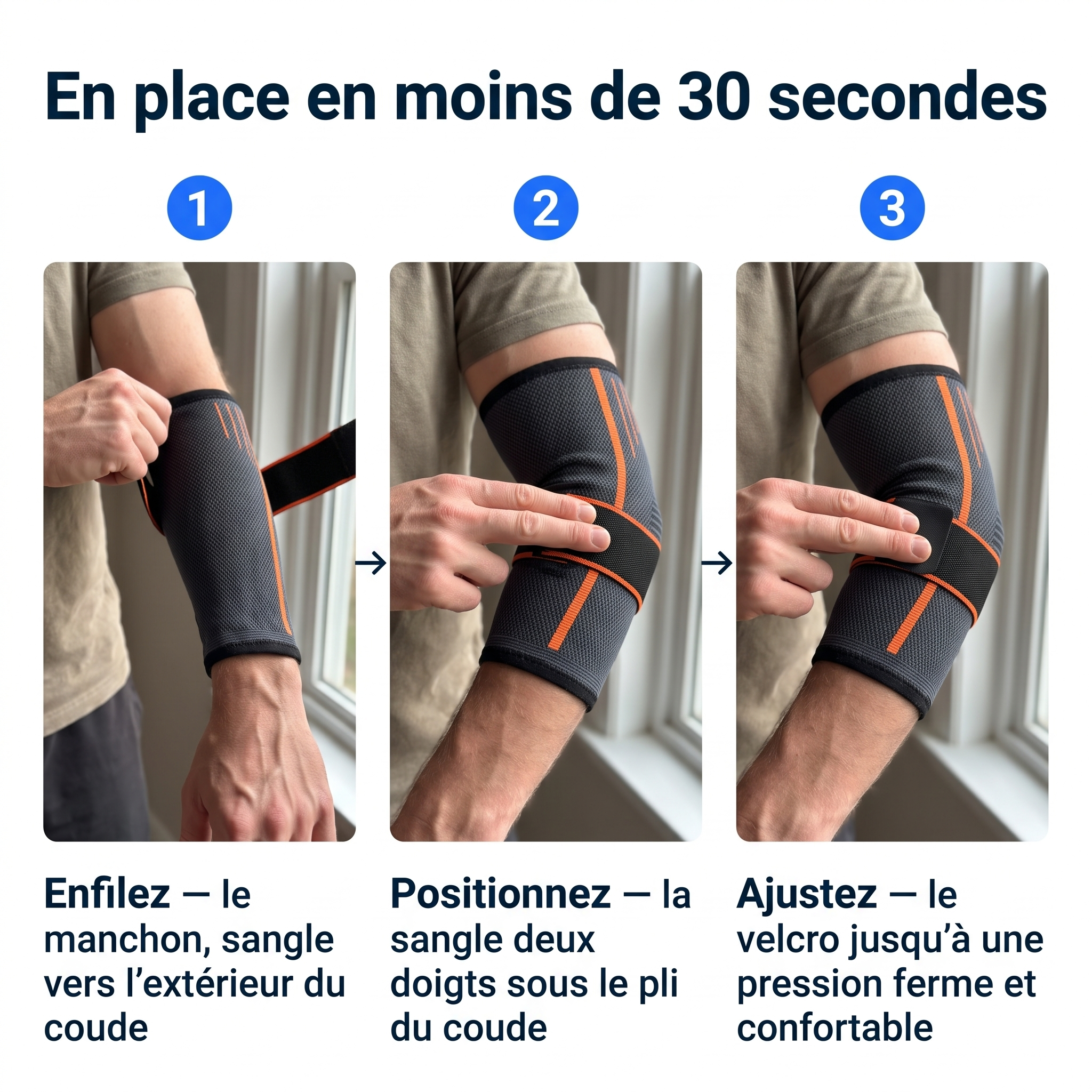 Guide de placement en 3 étapes — en place en moins de 30 secondes