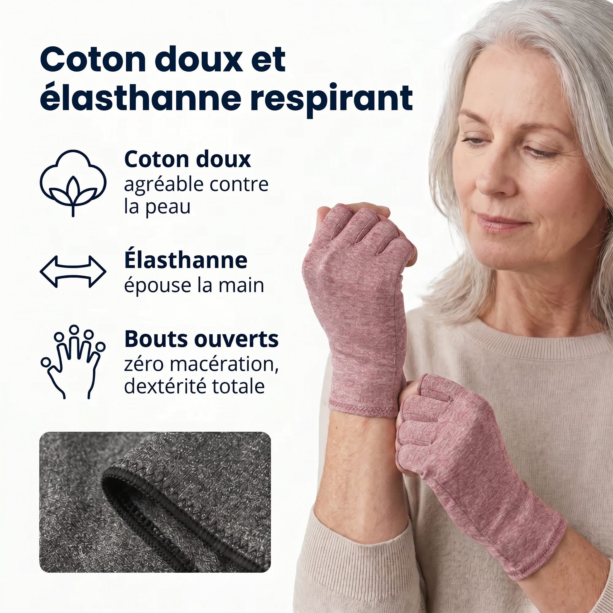 Gants de compression anti-douleurs Rose | Sameo™