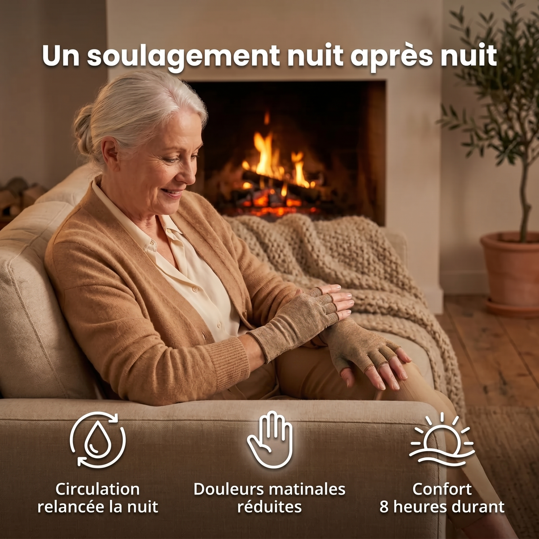 Gants de compression anti-douleurs Beige | Sameo™