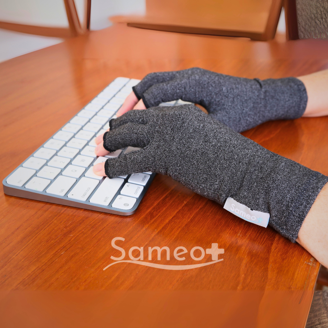 Gants De Compression Sameo - Doigts Découverts - Tissu Respirant - Pour Quotidien Et Confort
