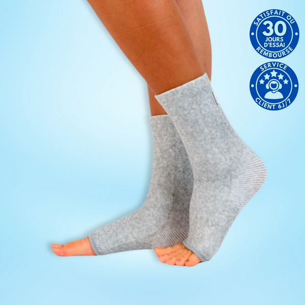 Chaussettes de sport longues - BLEU CIEL - Compression - Nylon - Haute