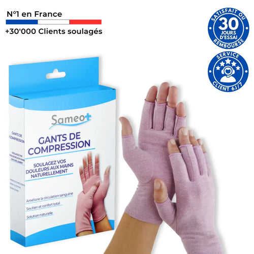 Gants de compression anti-douleurs Rose | Sameo™