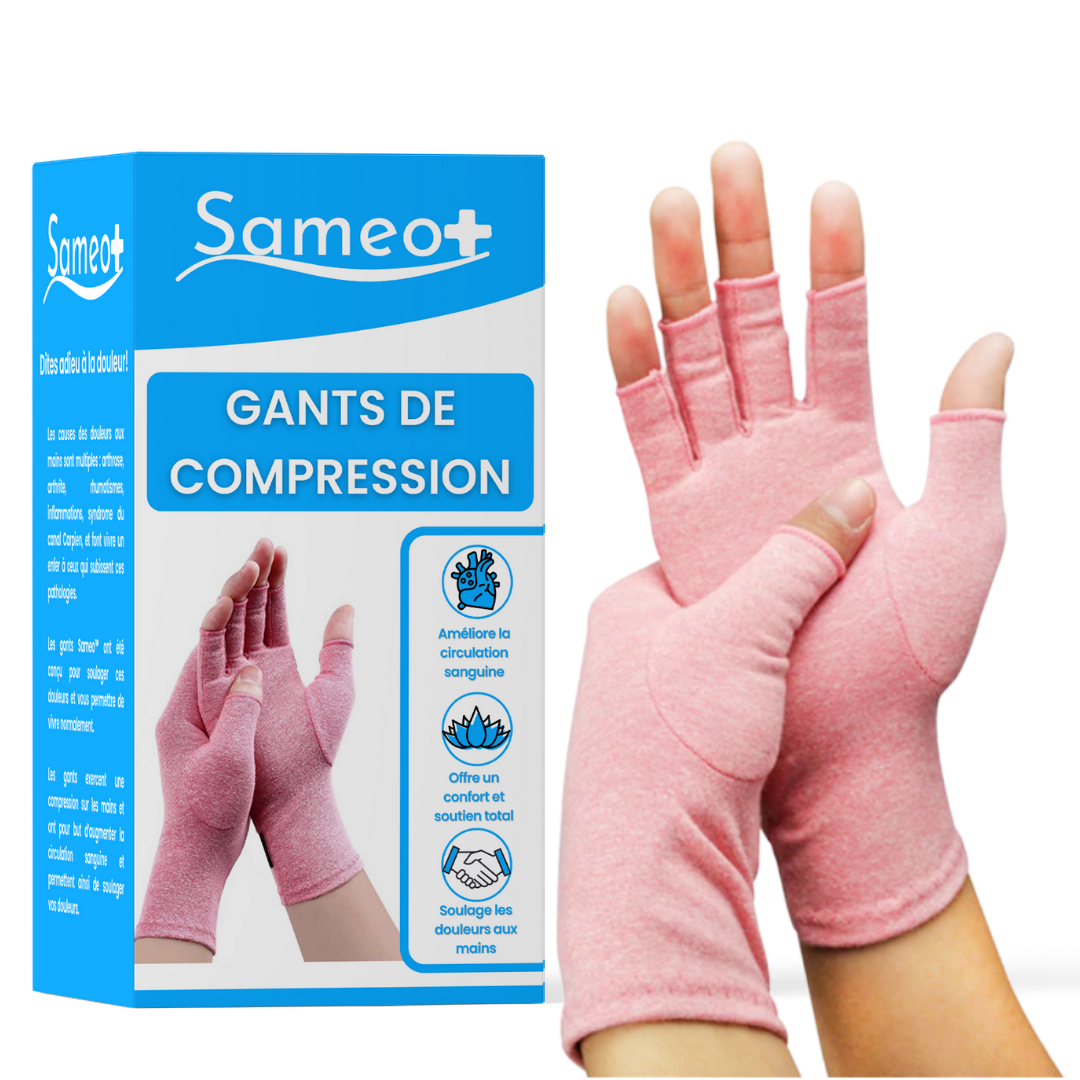 Gants de compression anti-douleurs Rose | Sameo™